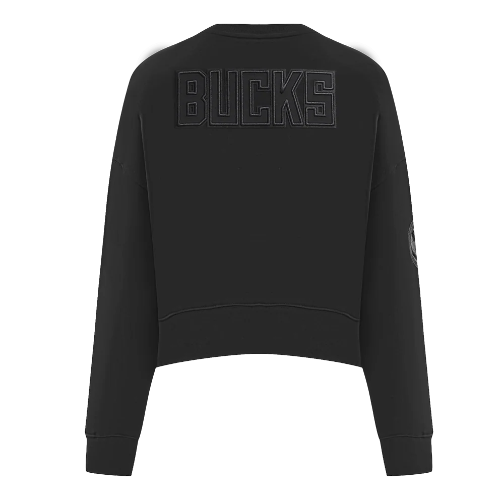 NBA MILWAUKEE BUCKS NEUTRAL WOMEN'S CREWNECK (BLACK) - Image 3