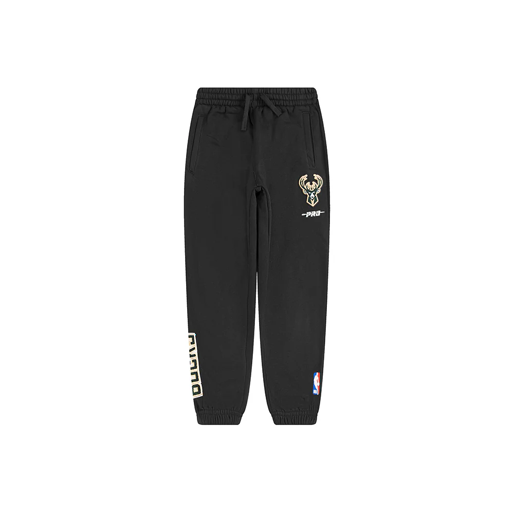 NBA MILWAUKEE BUCKS CLASSIC LITTLE BOYS FLC SWEATPANT (BLACK) - Image 4