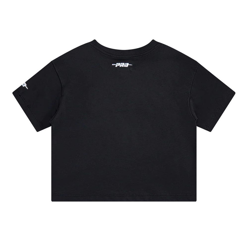 NBA MILWAUKEE BUCKS RETRO CLASSIC LITTLE GIRLS SHORT SLEEVE BOXY TEE (BLACK) - Image 4