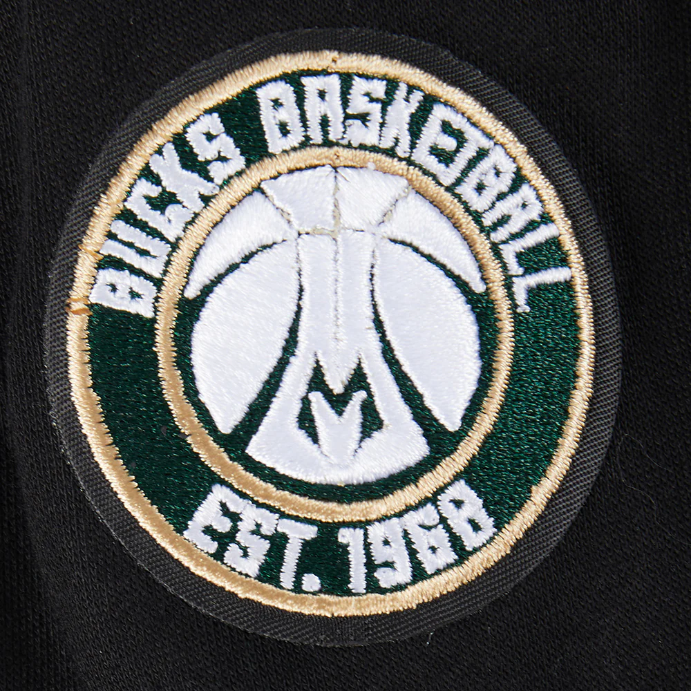 NBA MILWAUKEE BUCKS CLASSIC LITTLE GIRLS FLEECE FULL ZIP HOODIE (BLACK) - Image 3