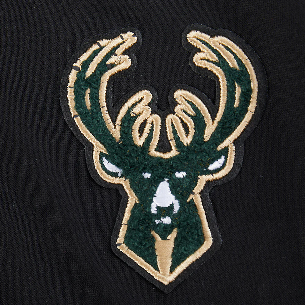 NBA MILWAUKEE BUCKS CLASSIC LITTLE GIRLS FLEECE FULL ZIP HOODIE (BLACK) - Image 6