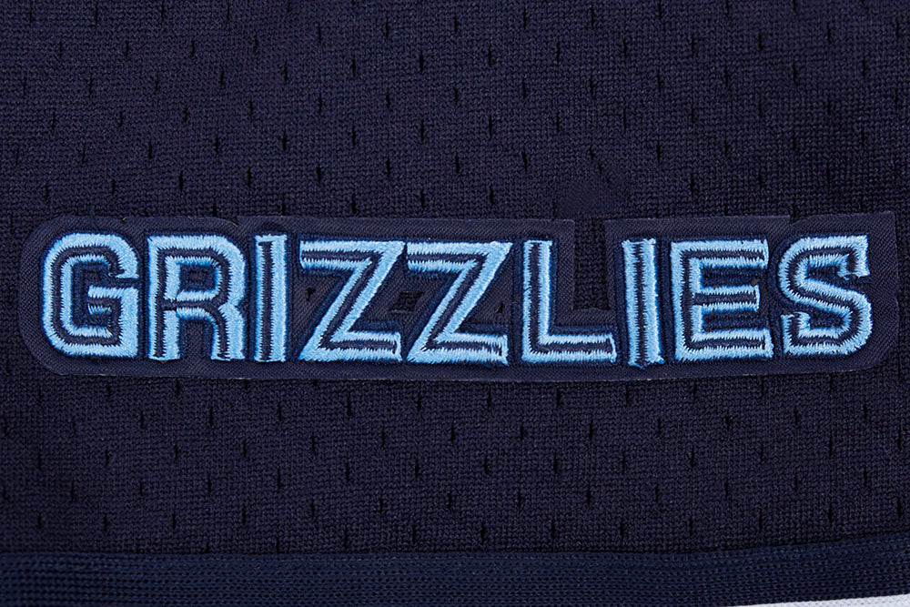 NBA MEMPHIS GRIZZLIES SCRIPT TAIL MEN'S MESH BUTTON DOWN SHIRT (MIDNIGHT NAVY) - Image 7
