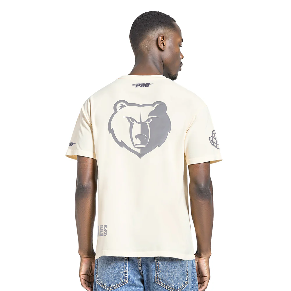 NBA MEMPHIS GRIZZLIES STREET TEAM MEN'S CJ DROP SHOULDER TEE (EGGSHELL) - Image 2