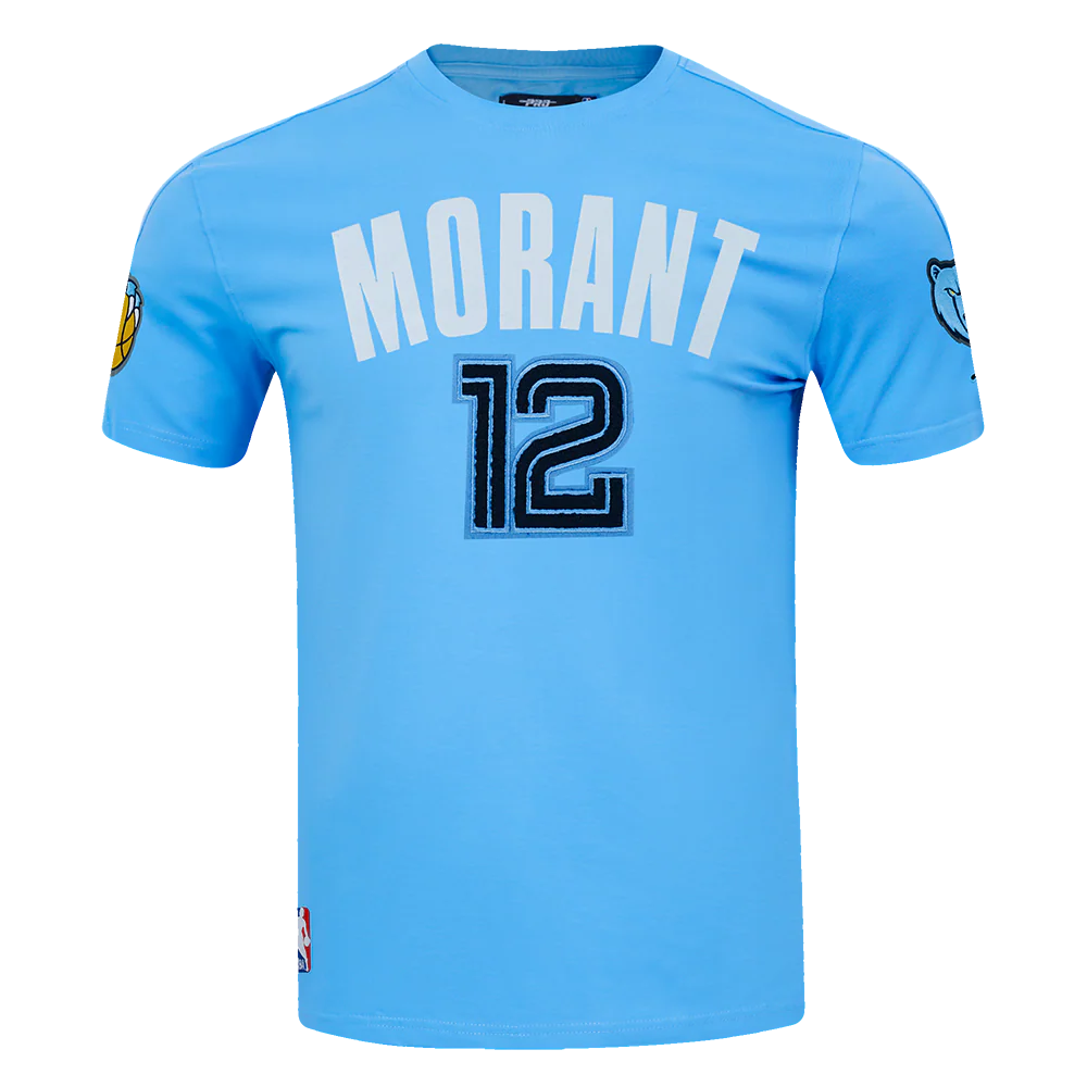 NBA MEMPHIS GRIZZLIES JA MORANT #12 CLASSIC PNN MEN'S SJ TAPING TEE (UNIVERSITY BLUE)