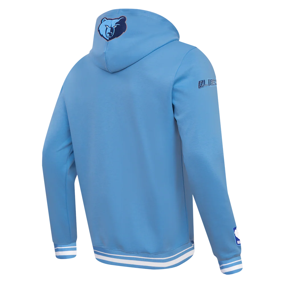 NBA MEMPHIS GRIZZLIES SCRIPT TAIL MEN'S RIB FLEECE PULLOVER HOODIE (UNIVERSITY BLUE) - Image 4