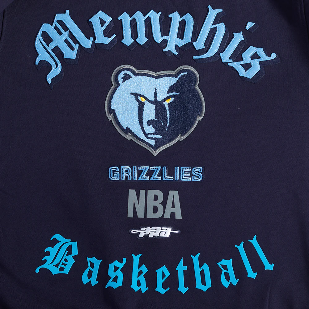 NBA MEMPHIS GRIZZLIES OLD ENGLISH MEN'S CREWNECK (MIDNIGHT NAVY) - Image 7