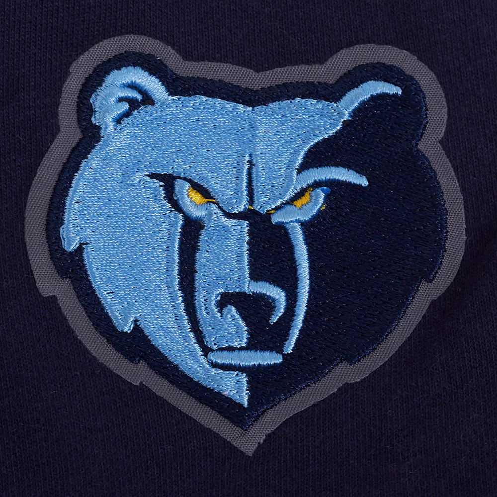 NBA MEMPHIS GRIZZLIES JA MORANT #12 CLASSIC MEN'S FLC CB PO HOODIE (MIDNIGHT NAVY/GREY/WHITE) - Image 6