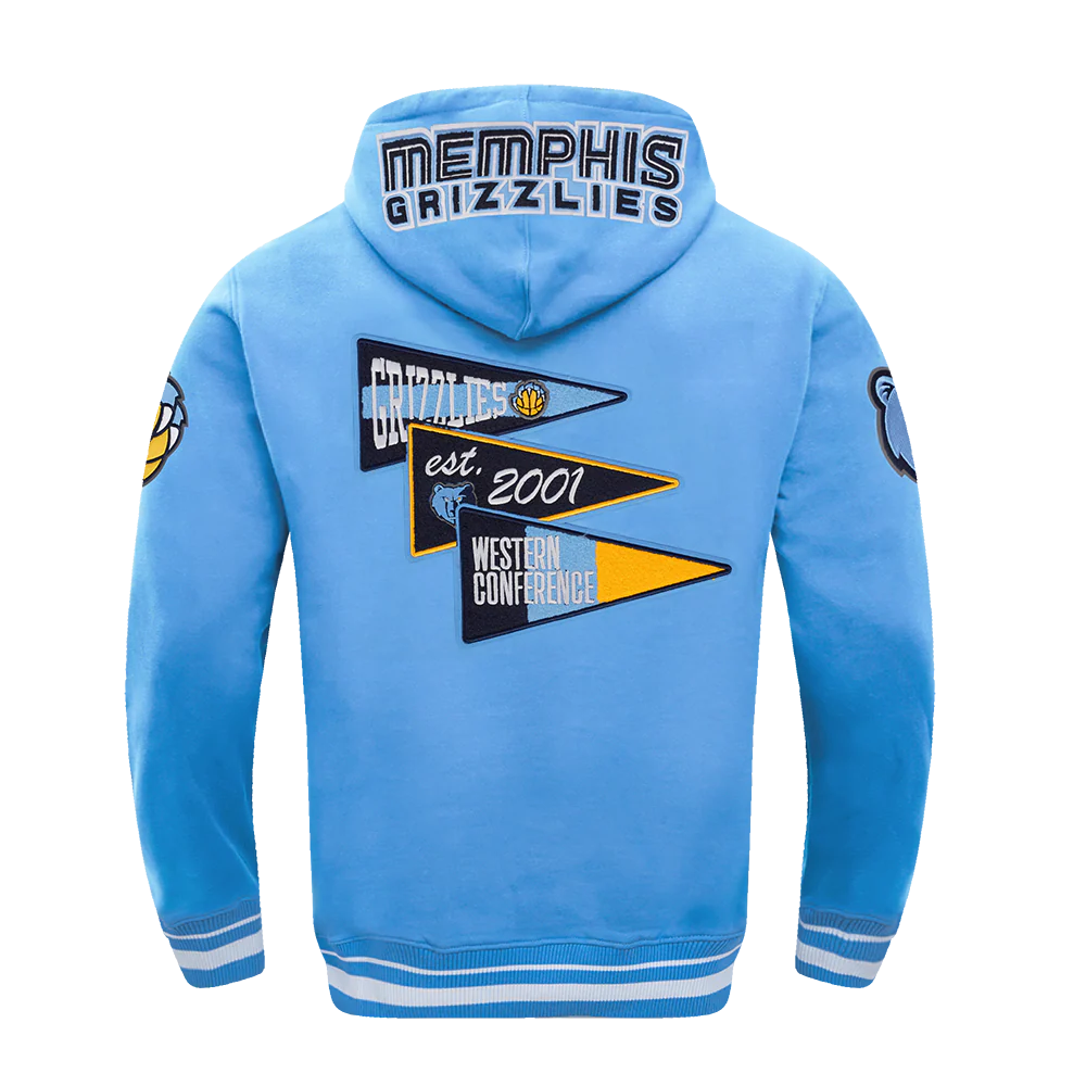 NBA MEMPHIS GRIZZLIES TEAM PENNANTS MEN'S RIB FLEECE PULLOVER HOODIE (UNIVERSITY BLUE) - Image 3