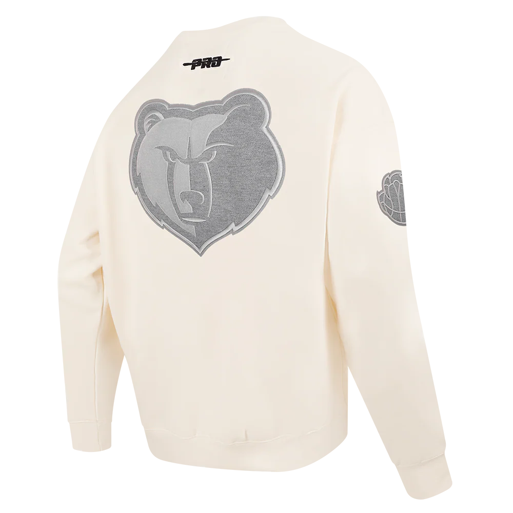 NBA MEMPHIS GRIZZLIES REVERSE FRENCH TERRY MEN'S DROP SHOULDER FLC C (EGGSHELL) - Image 4