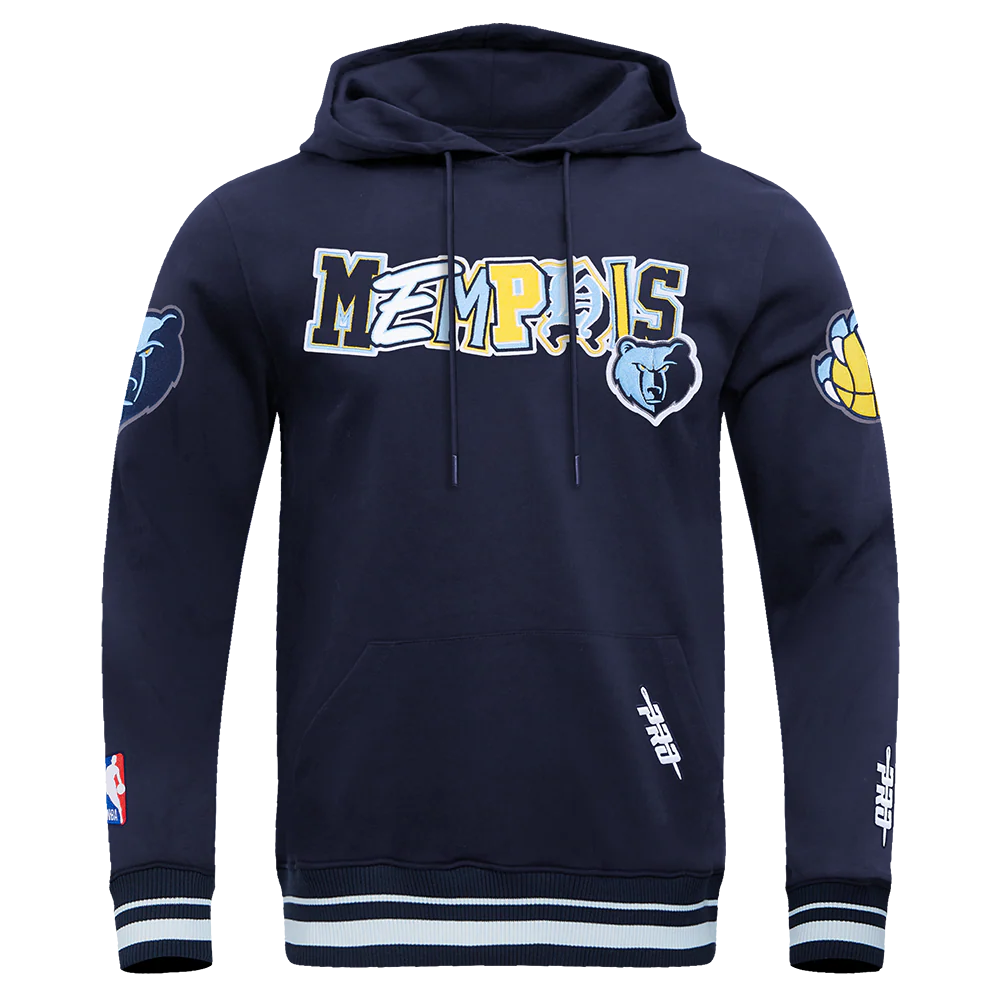 NBA MEMPHIS GRIZZLIES CITY RANSOM MEN'S RIB FLEECE PULLOVER HOODIE (MIDNIGHT NAVY)