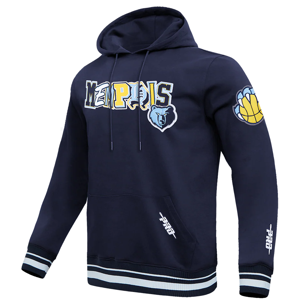 NBA MEMPHIS GRIZZLIES CITY RANSOM MEN'S RIB FLEECE PULLOVER HOODIE (MIDNIGHT NAVY) - Image 2