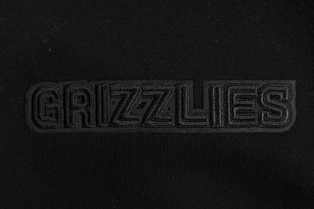 NBA MEMPHIS GRIZZLIES NEUTRAL DROP SHOULDER MEN'S PULLOVER HOODIE (BLACK) - Image 7