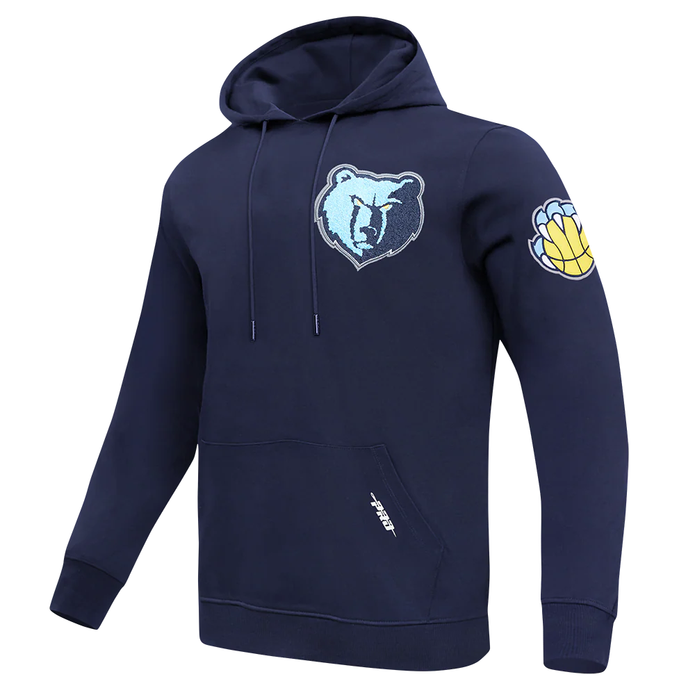 NBA MEMPHIS GRIZZLIES CLASSIC MEN'S CHENILLE DK PO HOODIE (MIDNIGHT NAVY) - Image 2