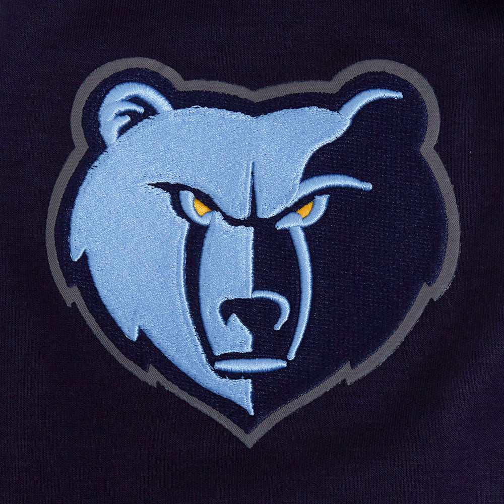 NBA MEMPHIS GRIZZLIES CLASSIC CHENILLE MEN'S FULL ZIP DOUBLE KNIT PULLOVER HOODIE (MIDNIGHT NAVY) - Image 5