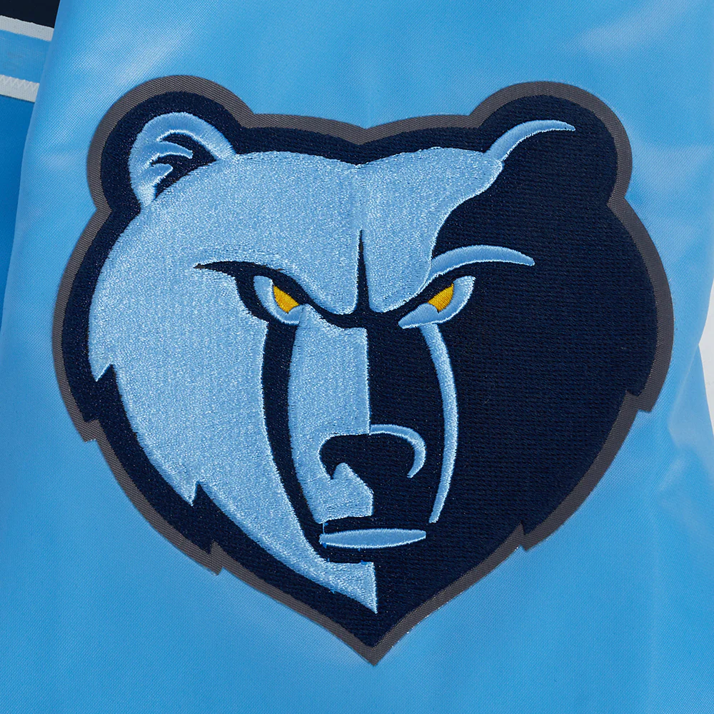 NBA MEMPHIS GRIZZLIES SCRIPT TAIL MEN'S RIB SATIN JACKET (UNIVERSITY BLUE) - Image 8