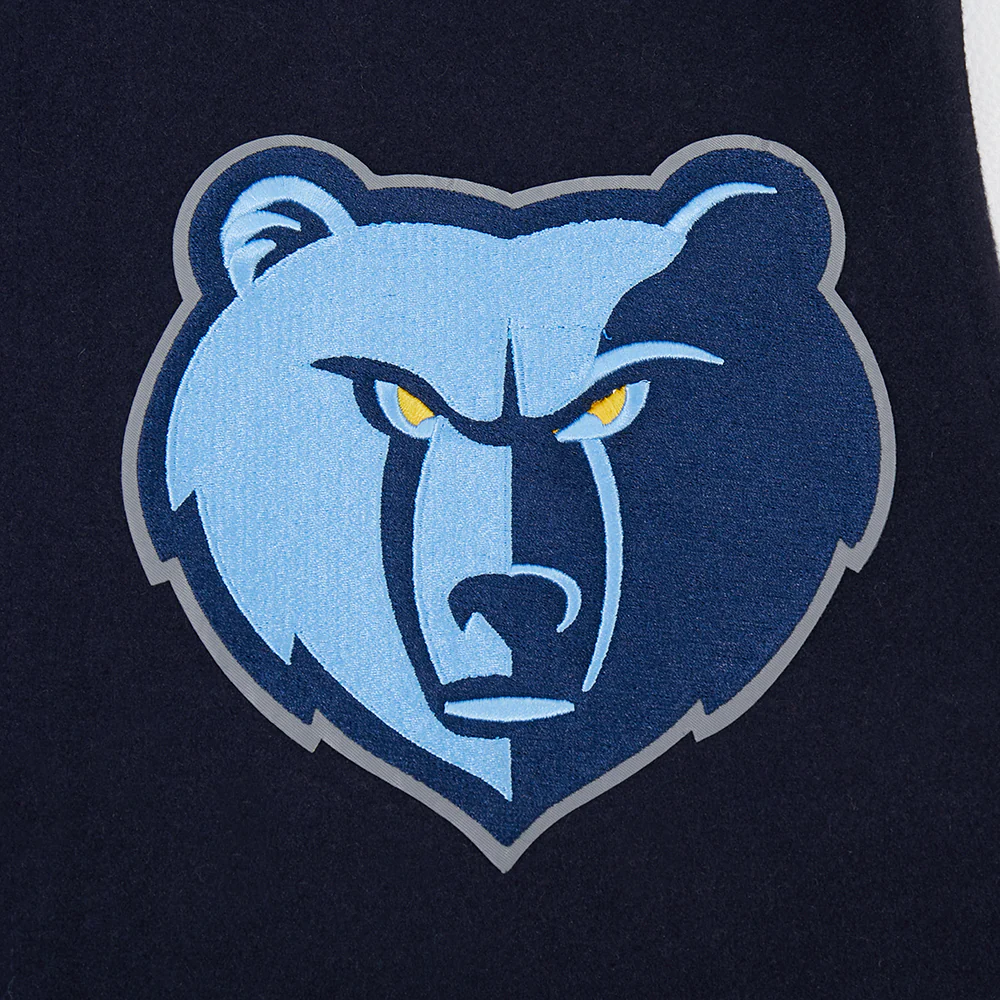NBA MEMPHIS GRIZZLIES CITY ARCH MEN'S WOOL VARSITY JACKET (MIDNIGHT NAVY/WHITE) - Image 5