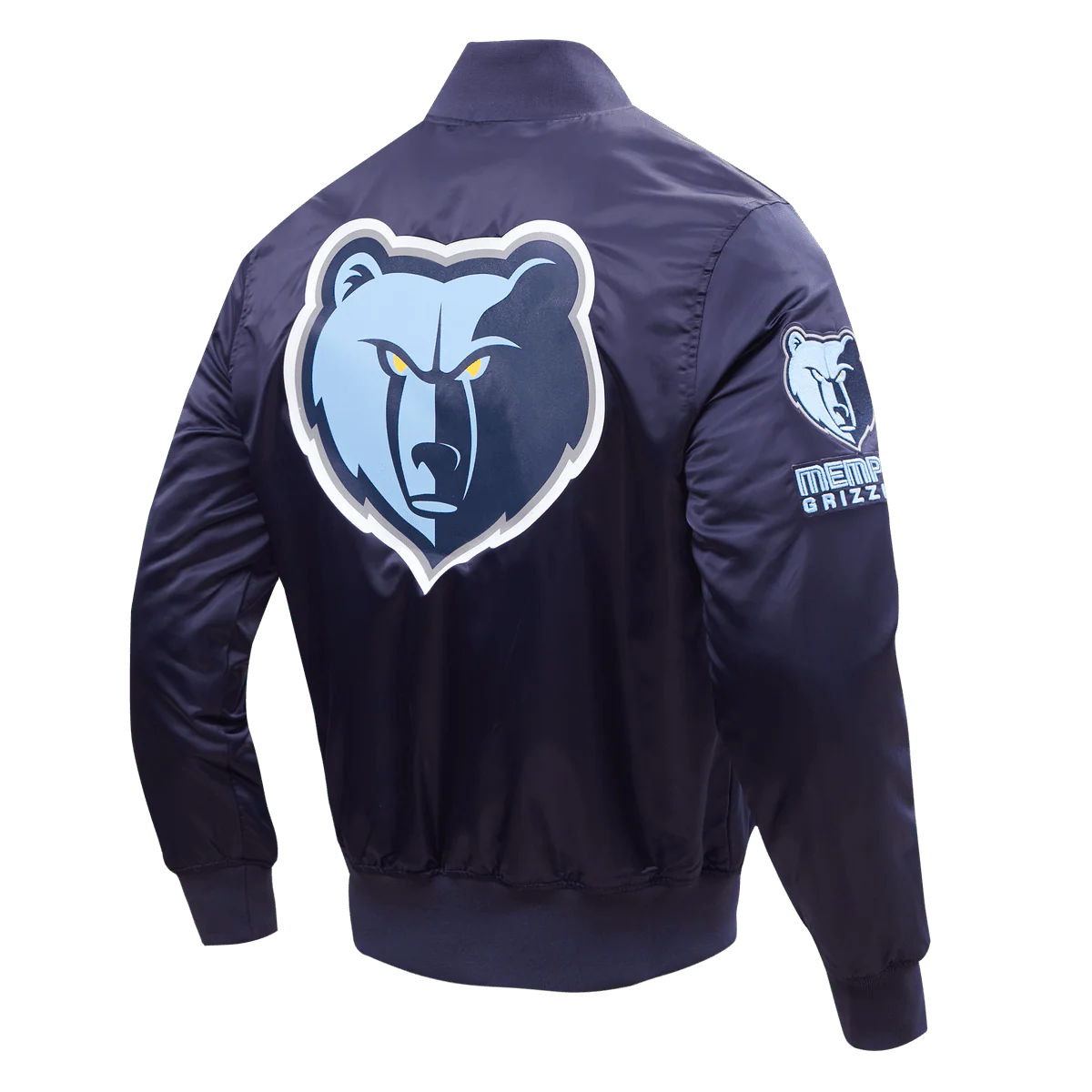NBA MEMPHIS GRIZZLIES BIG LOGO MEN'S SATIN JACKET (MIDNIGHT NAVY) - Image 2