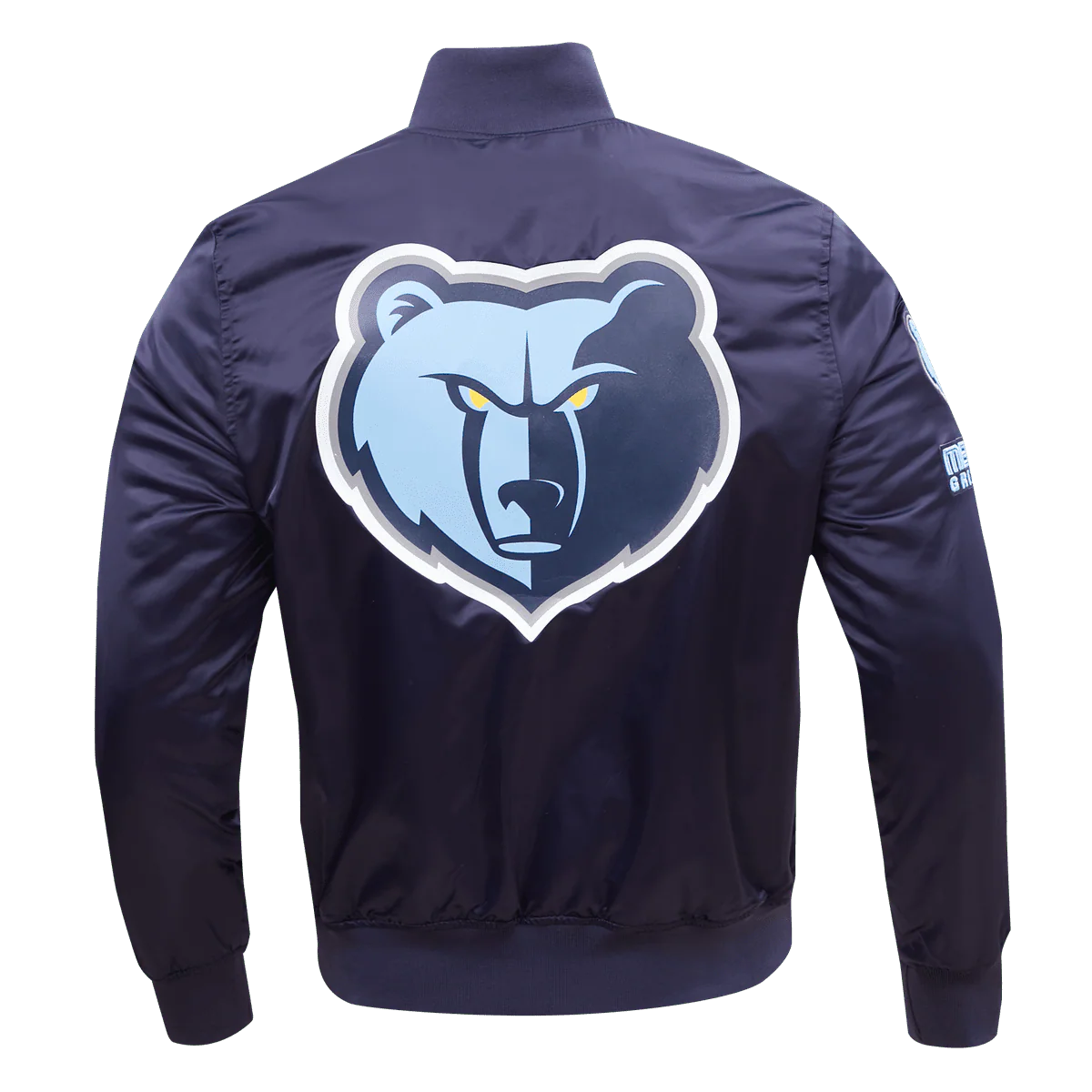 NBA MEMPHIS GRIZZLIES BIG LOGO MEN'S SATIN JACKET (MIDNIGHT NAVY) - Image 4