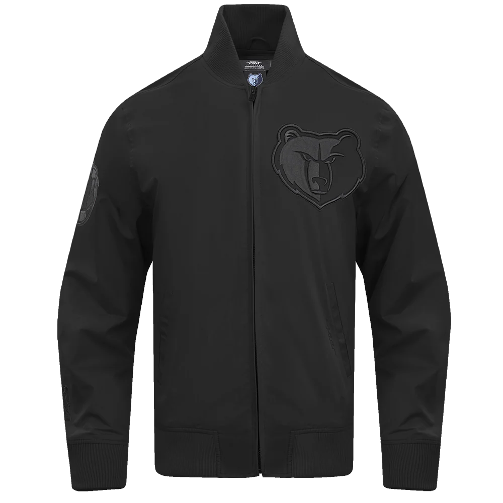 NBA MEMPHIS GRIZZLIES NEUTRAL TWILL JACKET (BLACK)