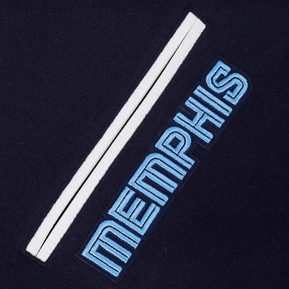 NBA MEMPHIS GRIZZLIES CLASSIC MEN'S WOOL VARSITY JACKET (MIDNIGHT NAVY/WHITE) - Image 7