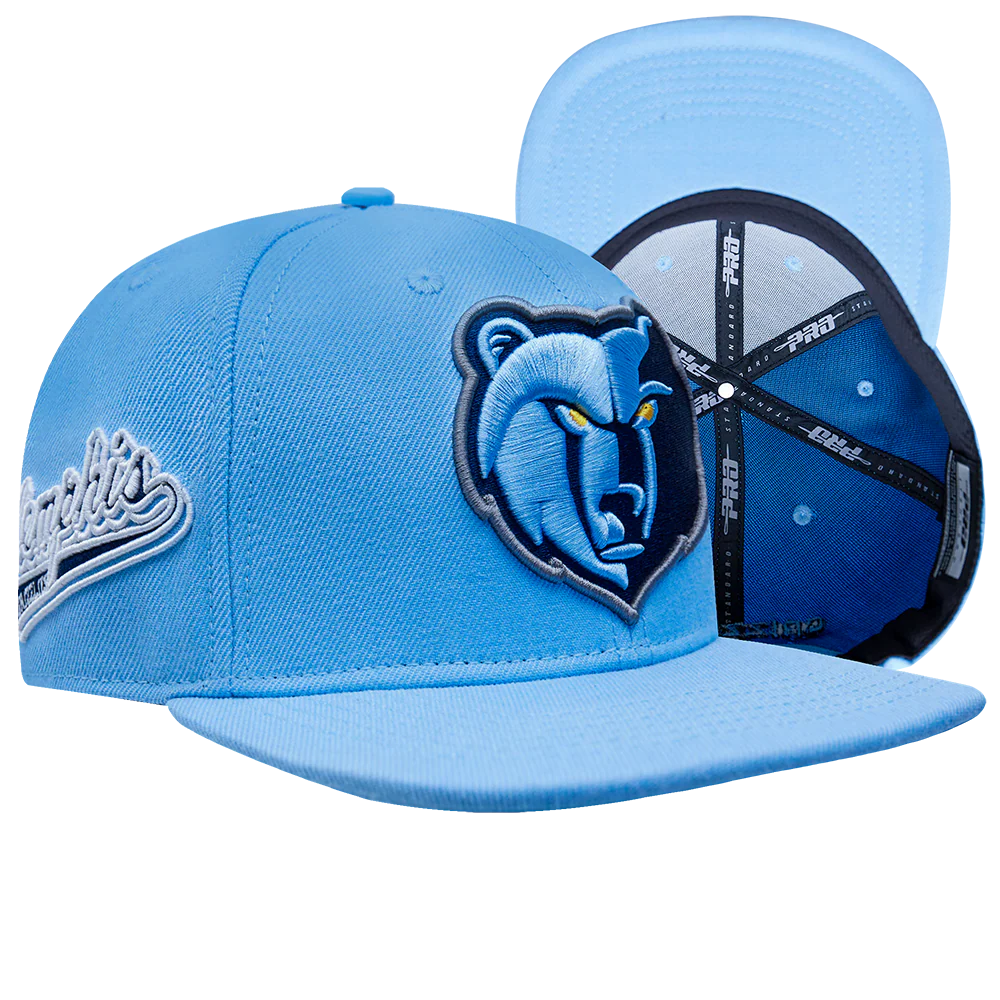 NBA MEMPHIS GRIZZLIES SCRIPT TAIL WOOL SNAPBACK HAT (UNIVERSITY BLUE) - Image 8