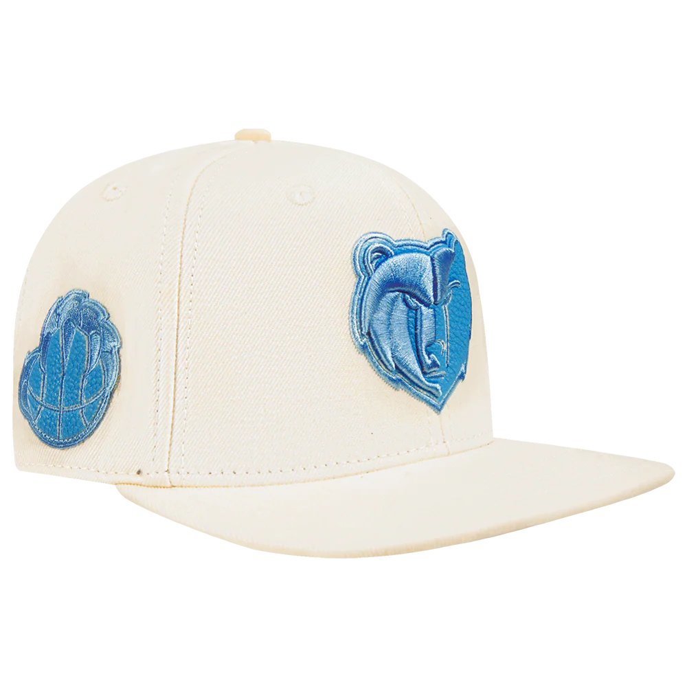 NBA MEMPHIS GRIZZLIES TRIPLE TONAL WOOL SNAPBACK HAT (EGGSHELL) - Image 5