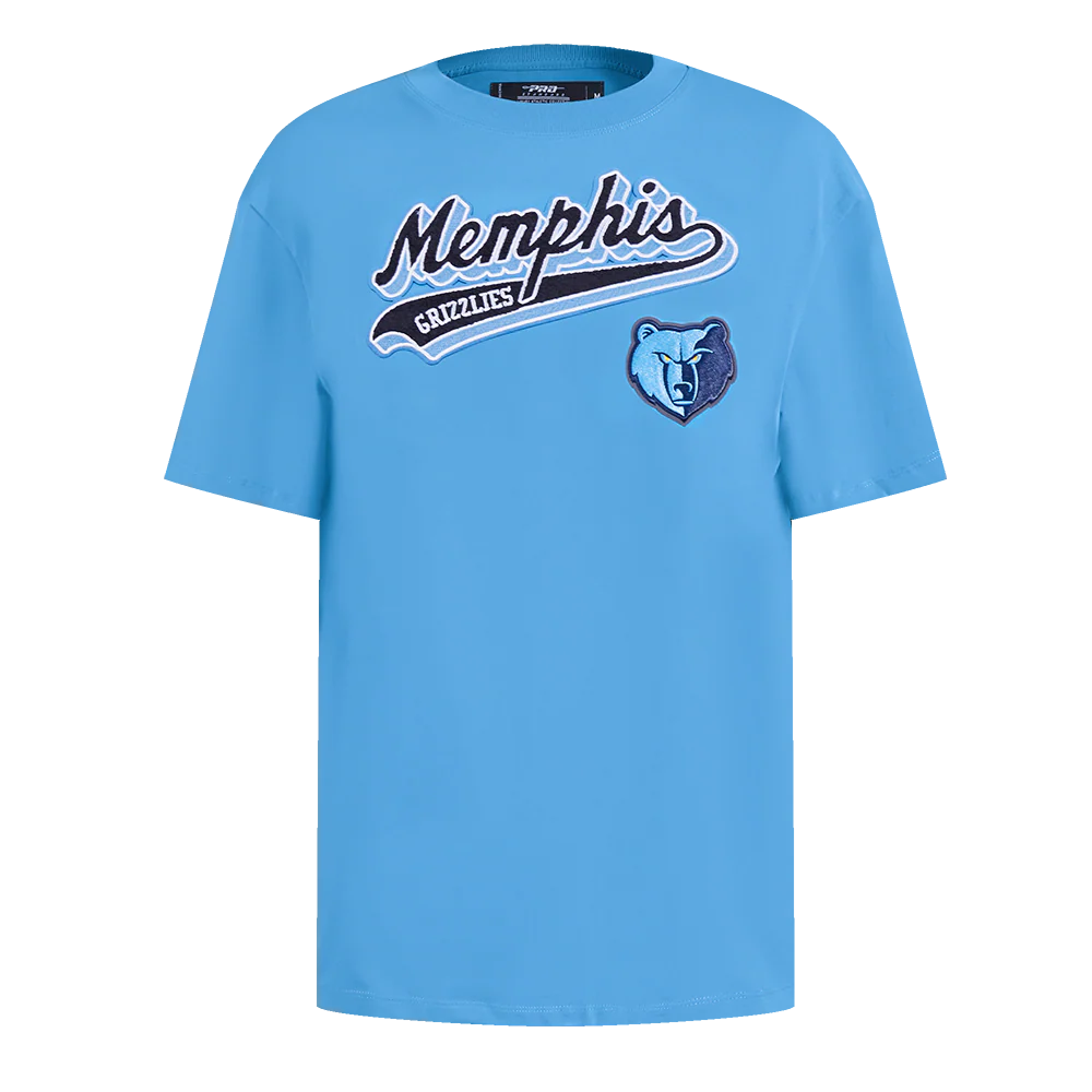 NBA MEMPHIS GRIZZLIES SCRIPT TAIL WOMEN'S BOYFRIEND TEE (UNIVERSITY BLUE)