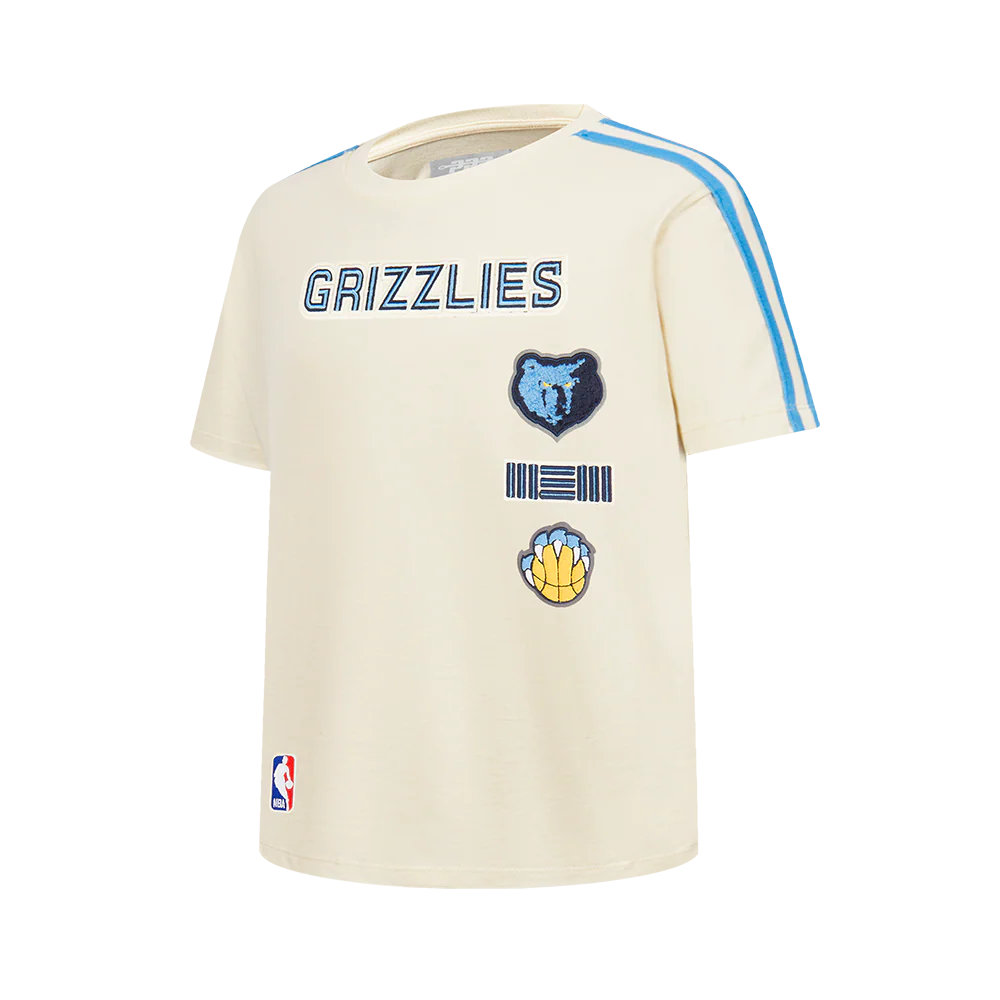 NBA MEMPHIS GRIZZLIES RETRO CLASSIC BIG BOYS SHORT SLEEVE TAPING TEE (EGGSHELL/ UNIVERSITY BLUE) - Image 6