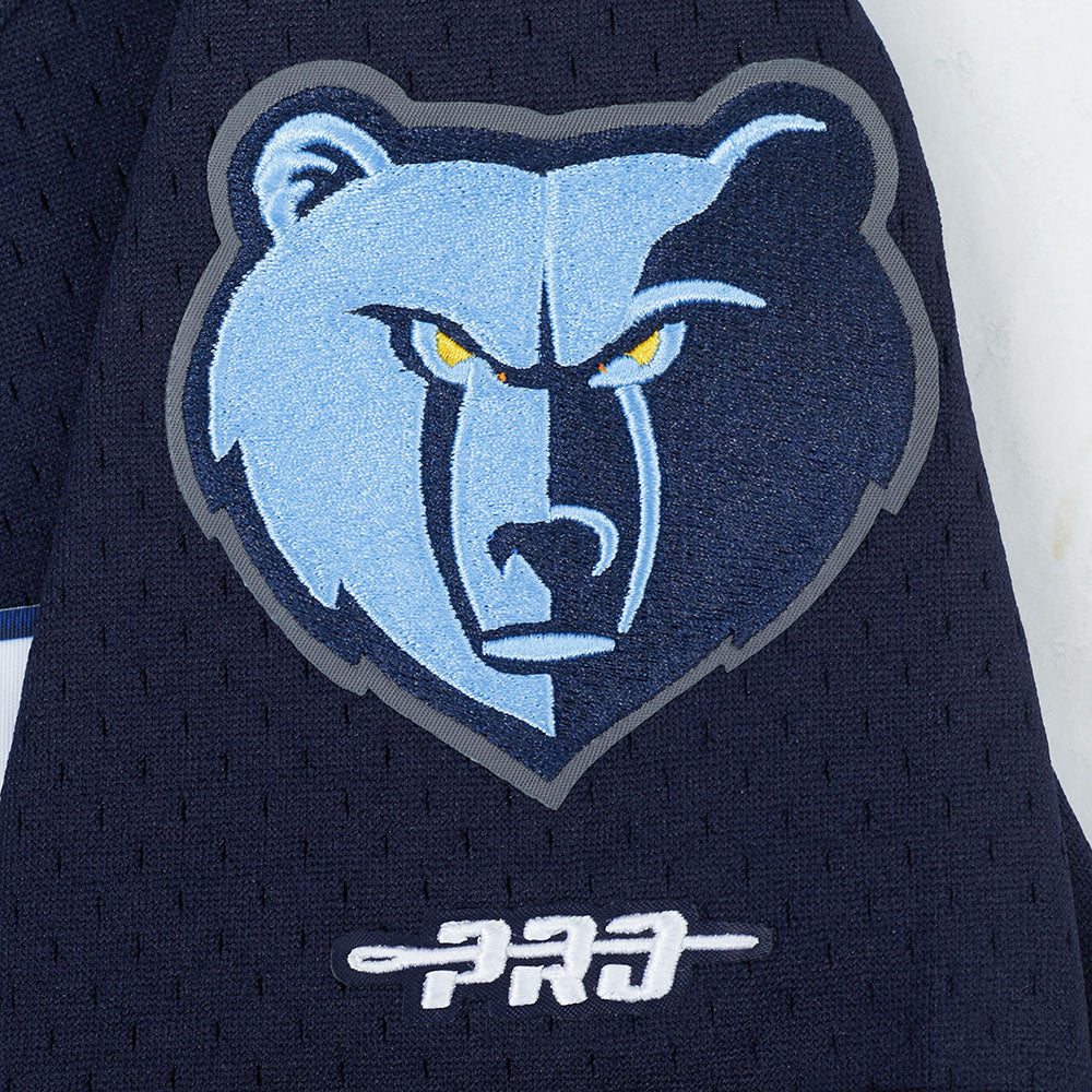 NBA MEMPHIS GRIZZLIES JA MORANT #12 CLASSIC MESH PNN BIG BOY'S MESH BUTTON DOWN SHIRT (MIDNIGHT NAVY) - Image 7