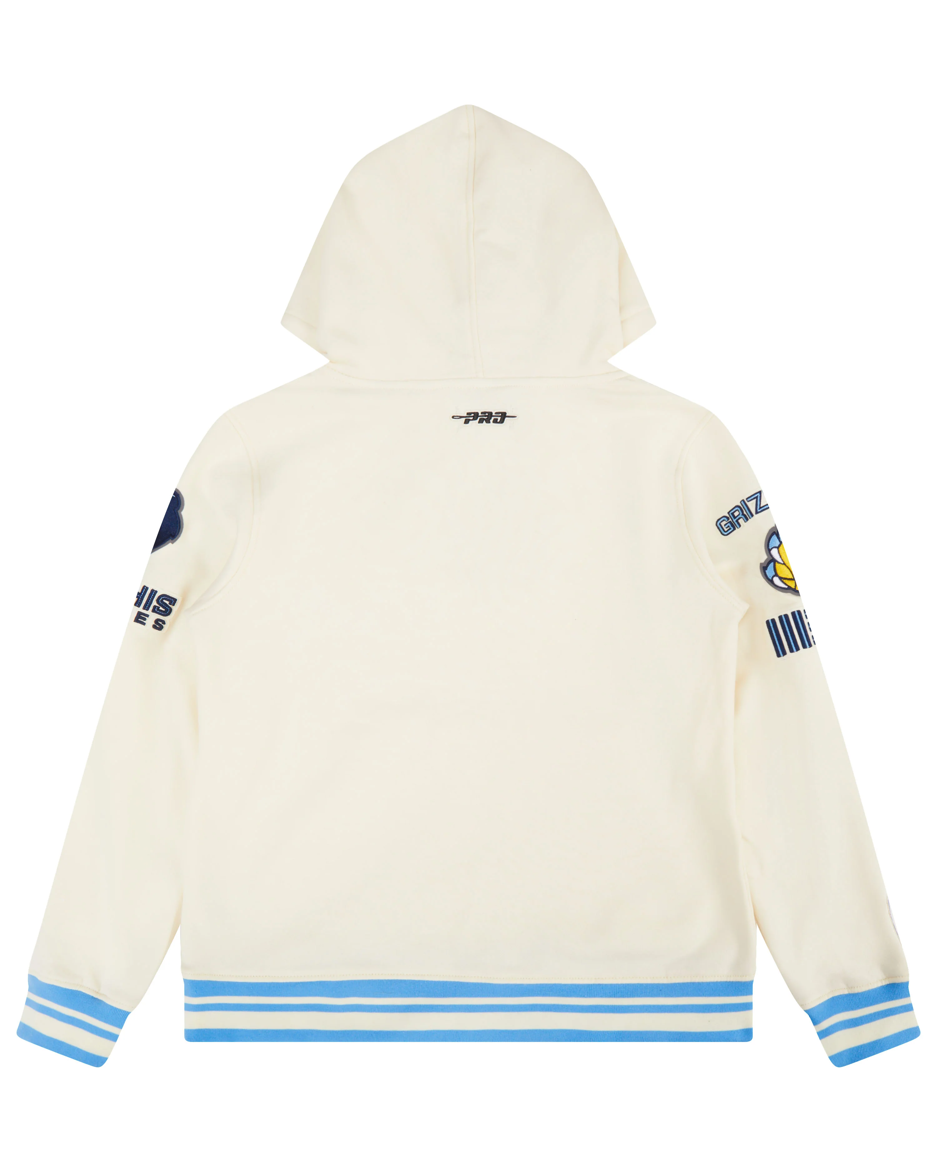 NBA MEMPHIS GRIZZLIES RETRO CLASSIC BIG BOYS RIB FLEECE PULLOVER HOODIE (EGGSHELL/ UNIVERSITY BLUE) - Image 2