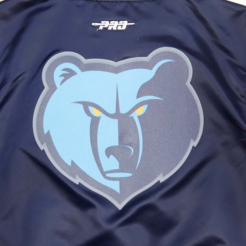 NBA MEMPHIS GRIZZLIES CLASSIC BIG BOYS SATIN JACKET (MIDNIGHT NAVY) - Image 5