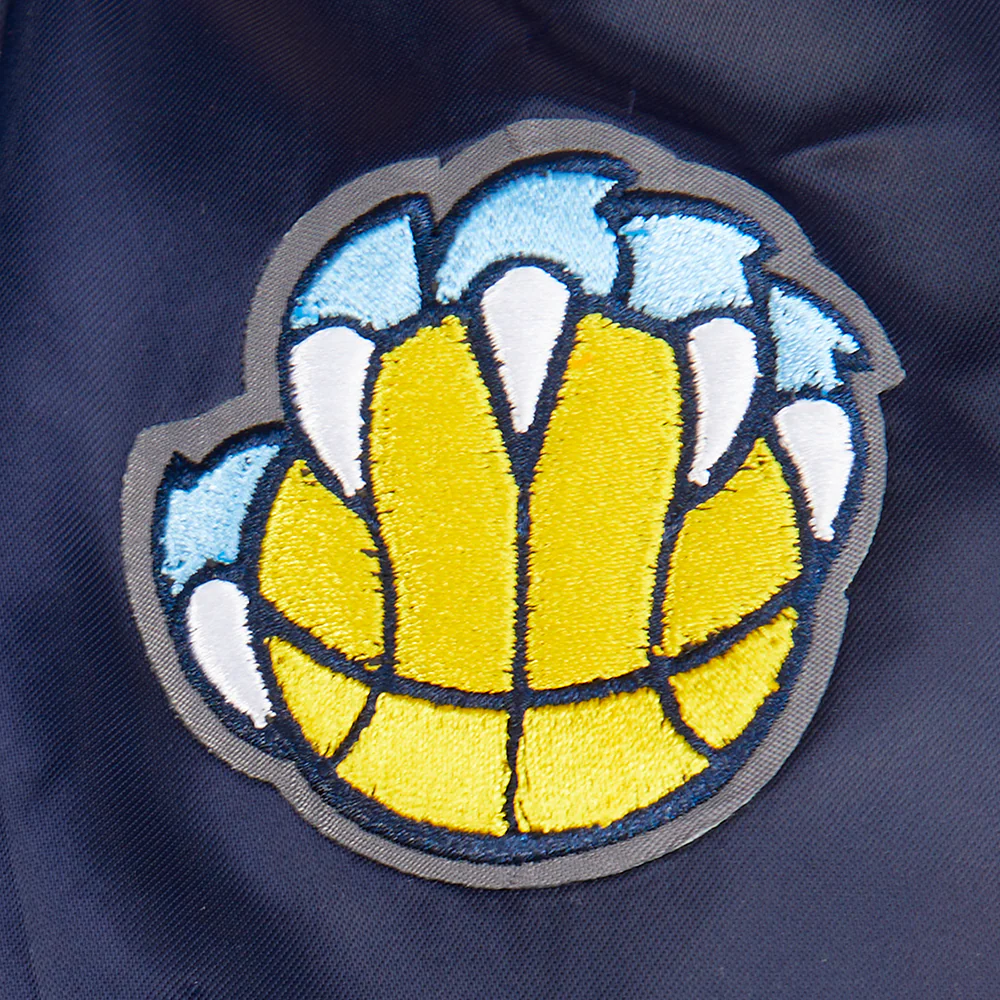NBA MEMPHIS GRIZZLIES CLASSIC BIG BOYS SATIN JACKET (MIDNIGHT NAVY) - Image 6