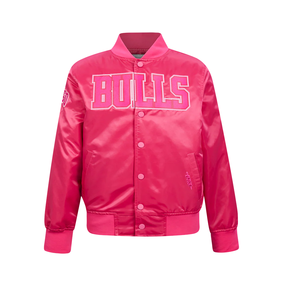 NBA MEMPHIS GRIZZLIES TRIPLE PINK BIG GIRLS SATIN JACKET (BEETROOT PURPLE)