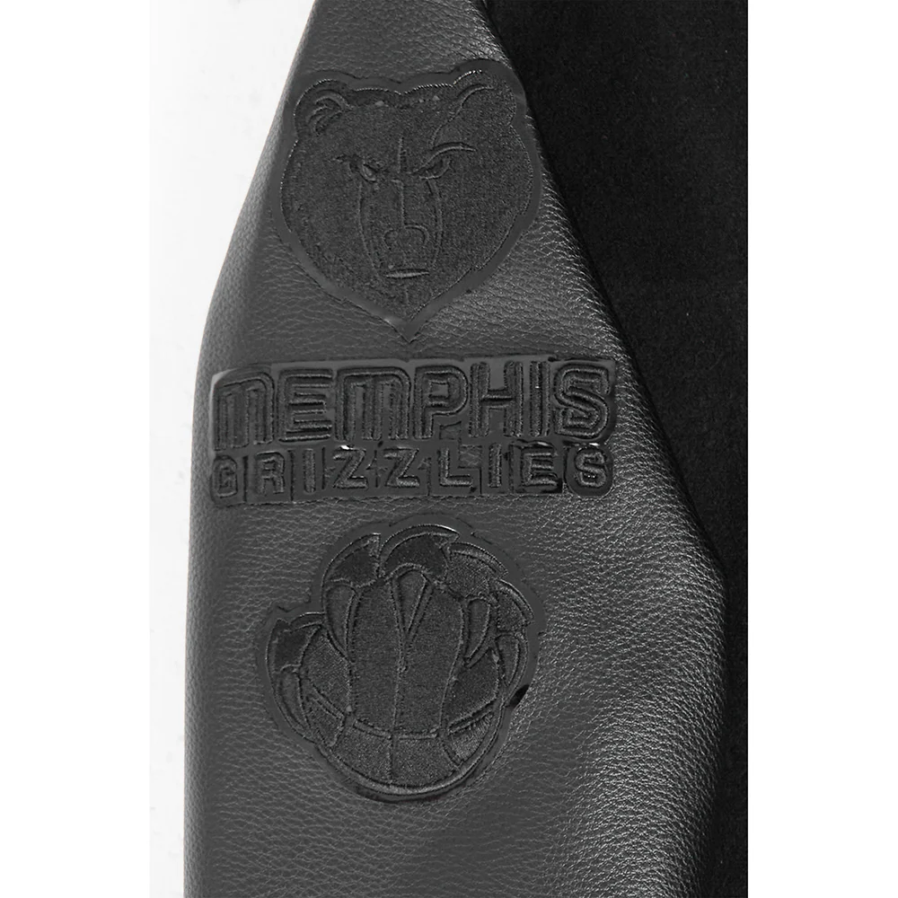 NBA MEMPHIS GRIZZLIES TRIPLE BLACK BIG BOYS WOOL VARSITY JACKET (JET BLACK) - Image 5