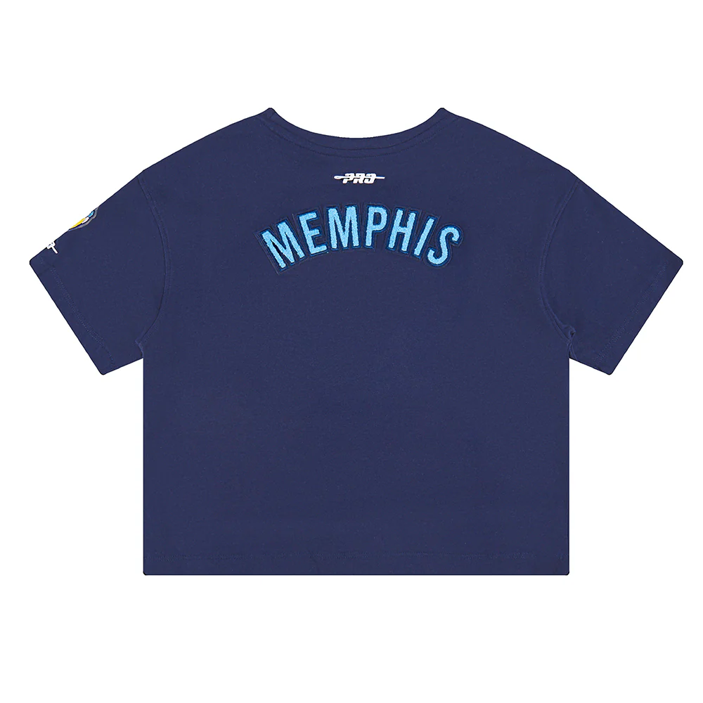NBA MEMPHIS GRIZZLIES CLASSIC BIG GIRLS SHORT SLEEVE BOXY TEE (MIDNIGHT NAVY) - Image 4
