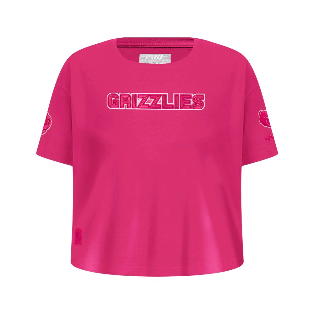 NBA MEMPHIS GRIZZLIES TRIPLE PINK BIG GIRLS SHORT SLEEVE BOXY TEE (BEETROOT PURPLE)