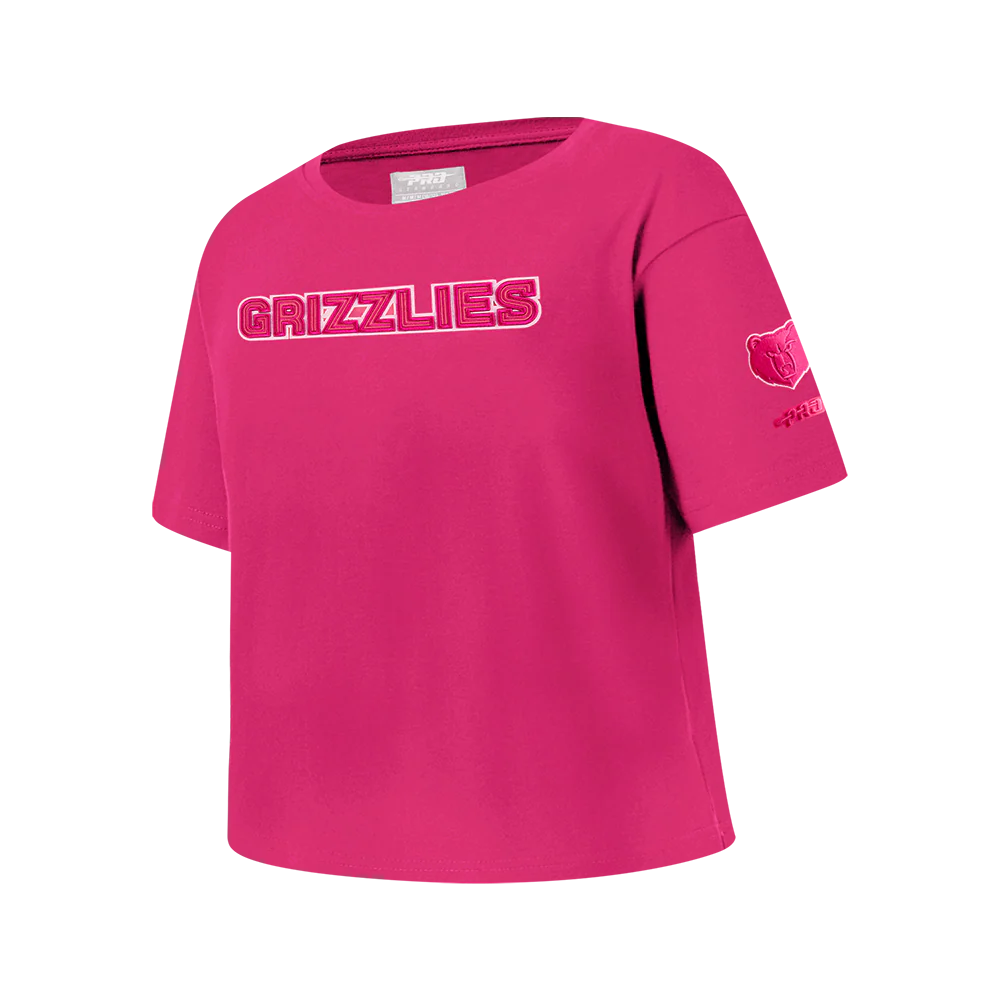 NBA MEMPHIS GRIZZLIES TRIPLE PINK BIG GIRLS SHORT SLEEVE BOXY TEE (BEETROOT PURPLE) - Image 2