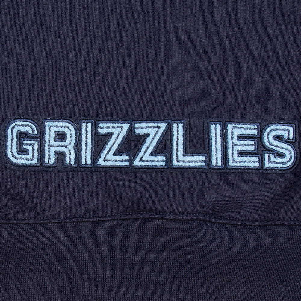 NBA MEMPHIS GRIZZLIES CLASSIC BIG GIRLS FLEECE FULL ZIP HOODIE (MIDNIGHT NAVY) - Image 8