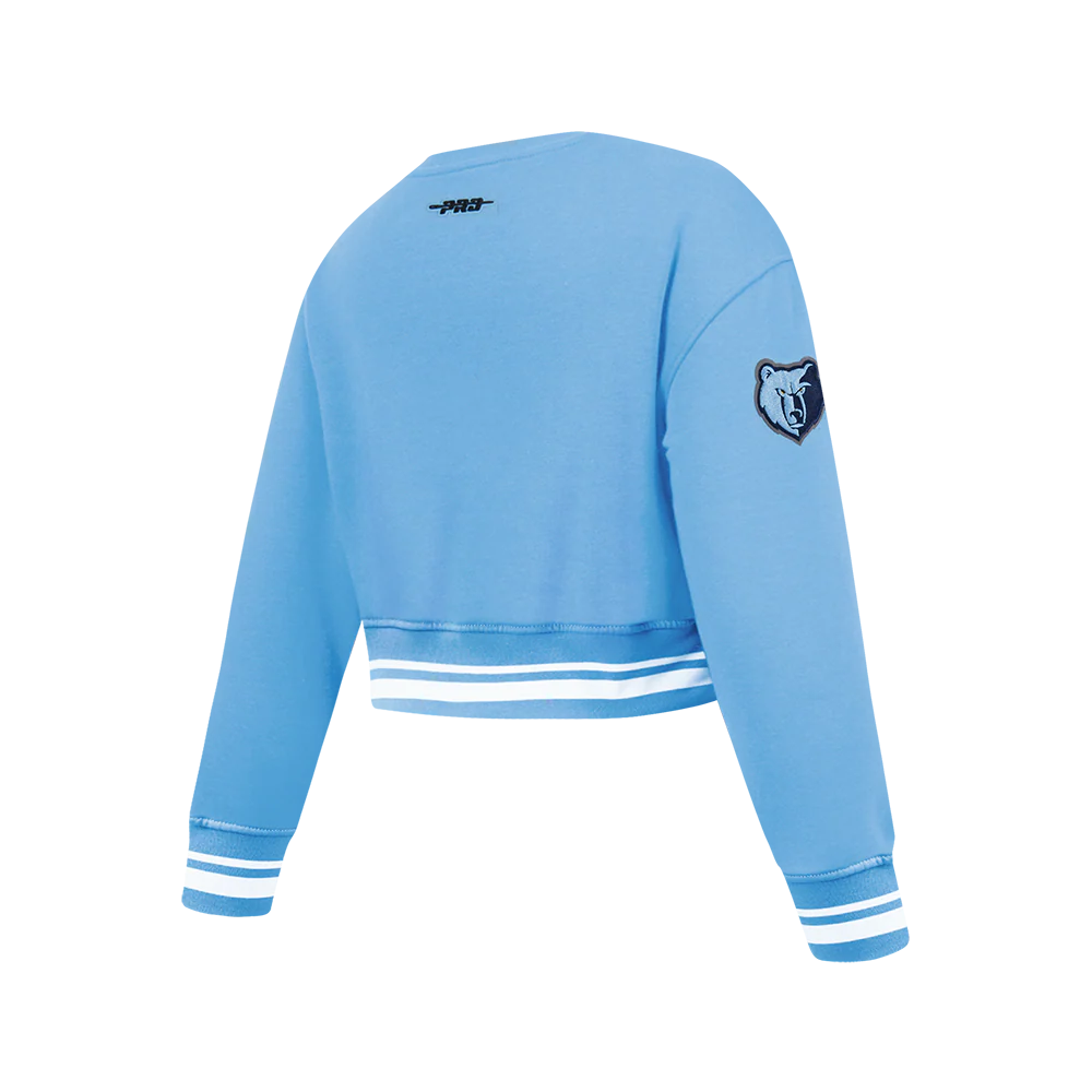 NBA MEMPHIS GRIZZLIES RETRO CLASSIC BIG GIRLS RIB FLEECE CREWNECK (UNIVERSITY BLUE) - Image 4