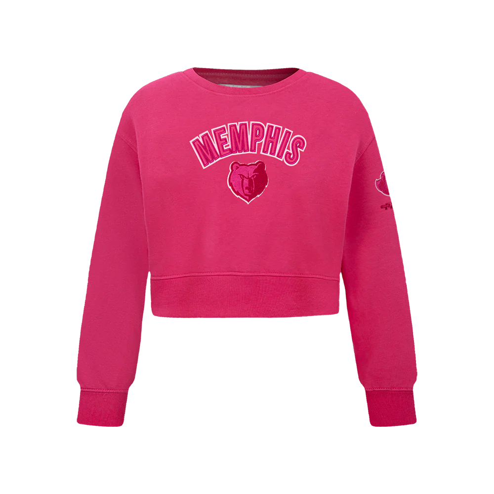 NBA MEMPHIS GRIZZLIES TRIPLE PINK BIG GIRLS FLEECE CREWNECK (BEETROOT PURPLE) - Image 7