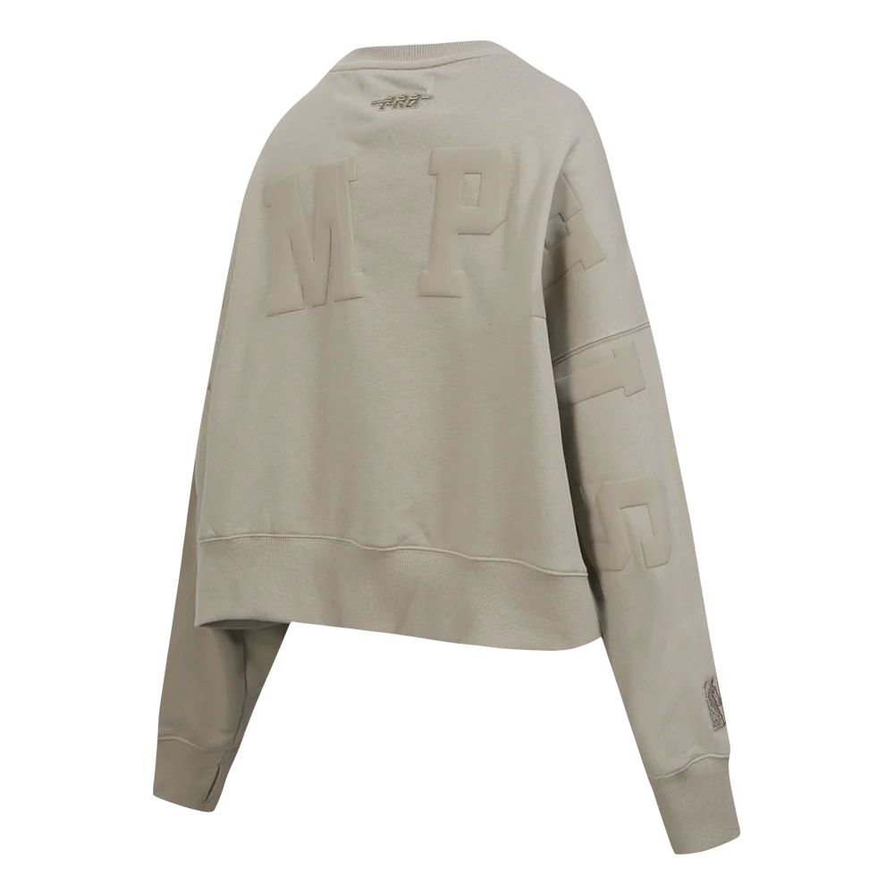 NBA MEMPHIS GRIZZLIES WINGSPAN WOMEN'S FLEECE CREWNECK (TAUPE) - Image 4