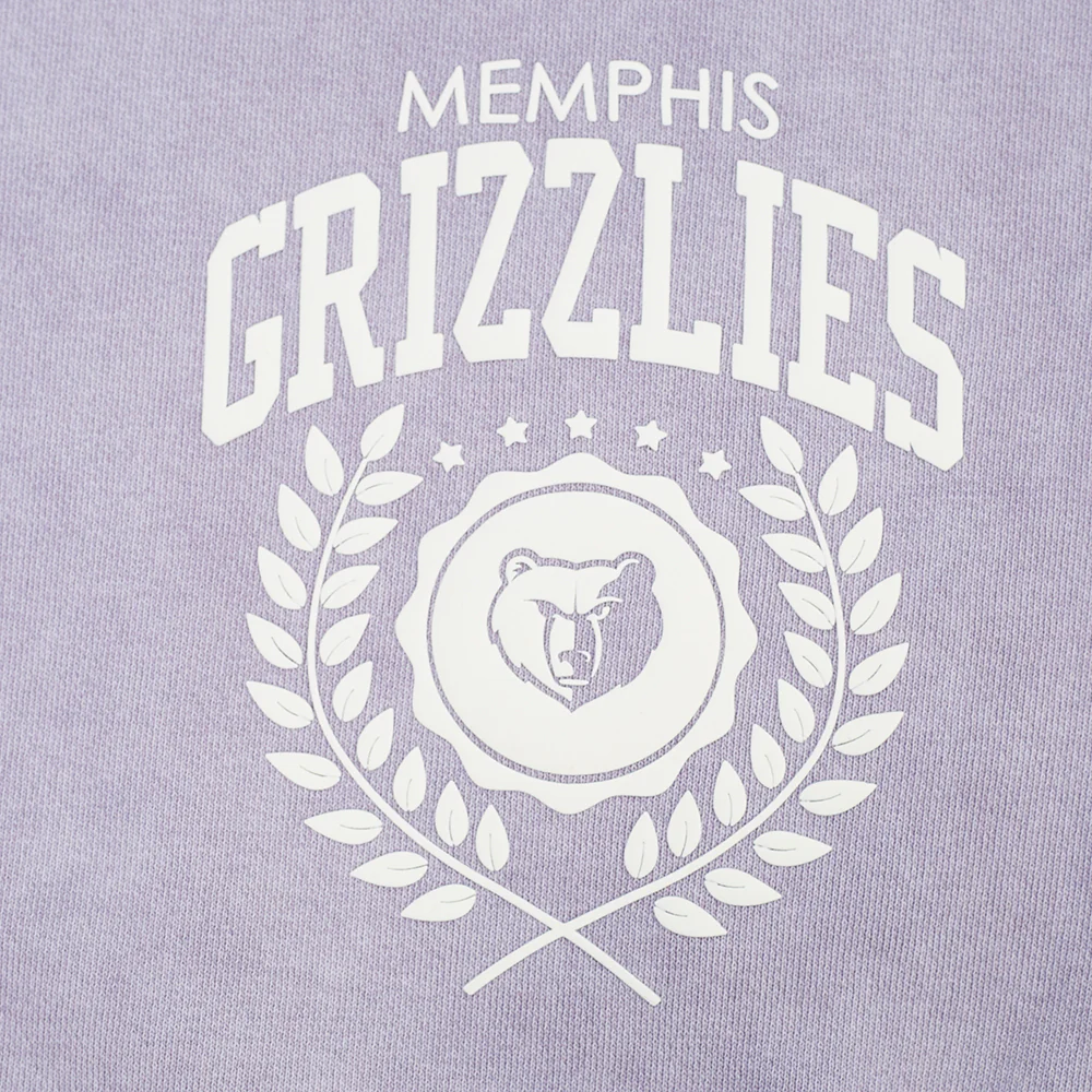 NBA MEMPHIS GRIZZLIES STREET TEAM WOMEN'S ENZYME WASH FT CROPPED PO HOODIE (WASHED LILAC GRAY) - Image 6