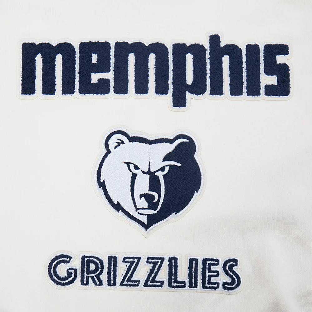 NBA MEMPHIS GRIZZLIES CITY EDITION 25-26 WOMEN'S RIB FLC CROPPED PO HOODIE (EGGSHELL/ MIDNIGHT NAVY) - Image 7