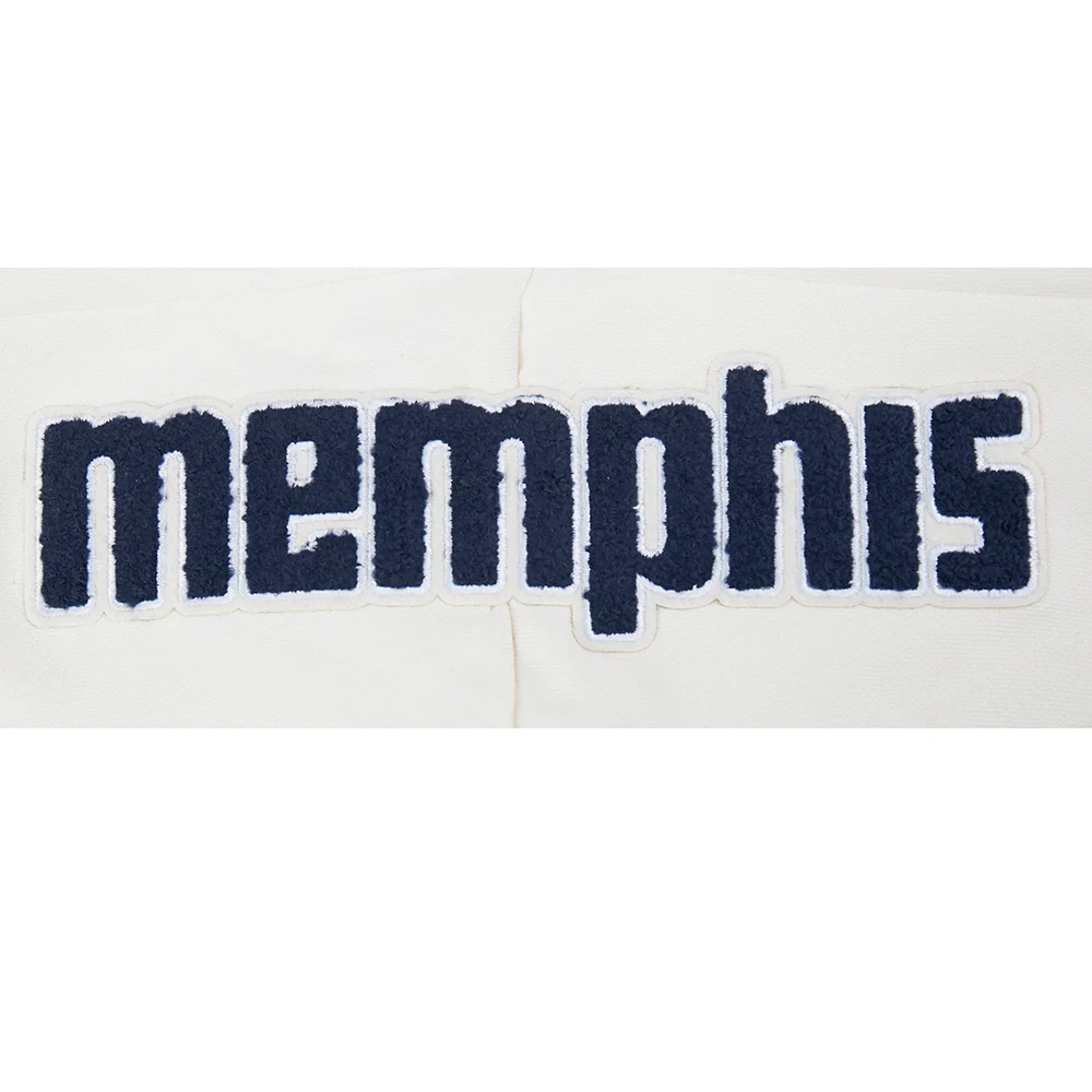 NBA MEMPHIS GRIZZLIES CITY EDITION 25-26 WOMEN'S RIB FLC CROPPED PO HOODIE (EGGSHELL/ MIDNIGHT NAVY) - Image 8