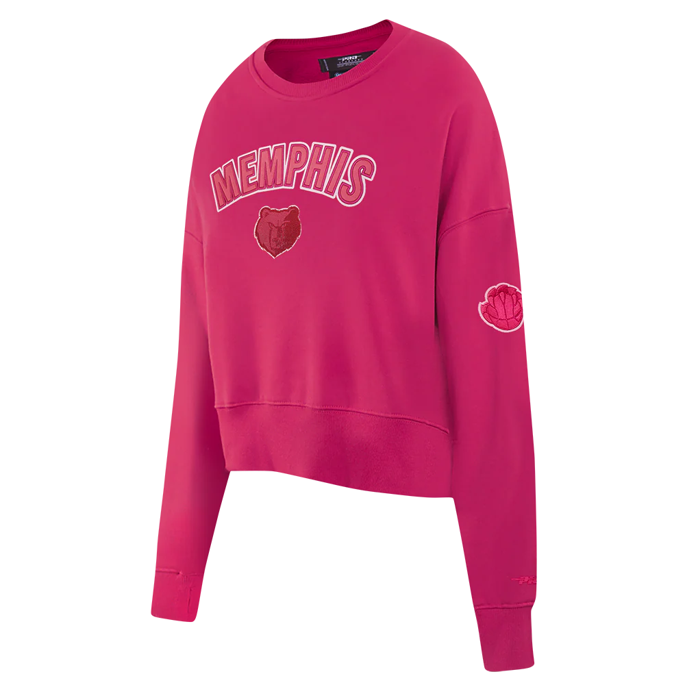 NBA MEMPHIS GRIZZLIE TRIPLE PINK WOMEN'S FLC CREWNECK (BEETROOT PURPLE) - Image 3