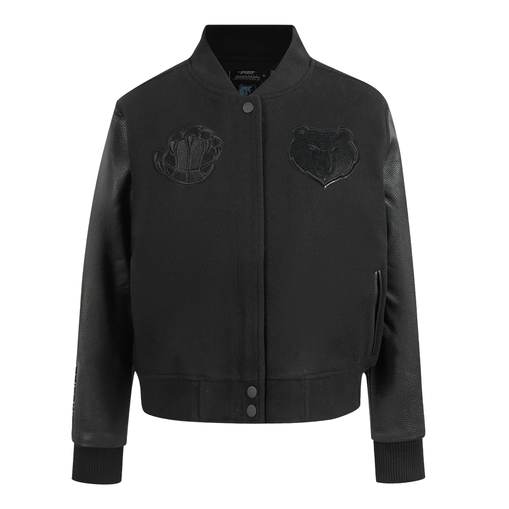NBA MEMPHIS GRIZZLIES TRIPLE BLACK WOMEN'S WOOL VARSITY JACKET (TRIPLE BLACK WOMEN'S)