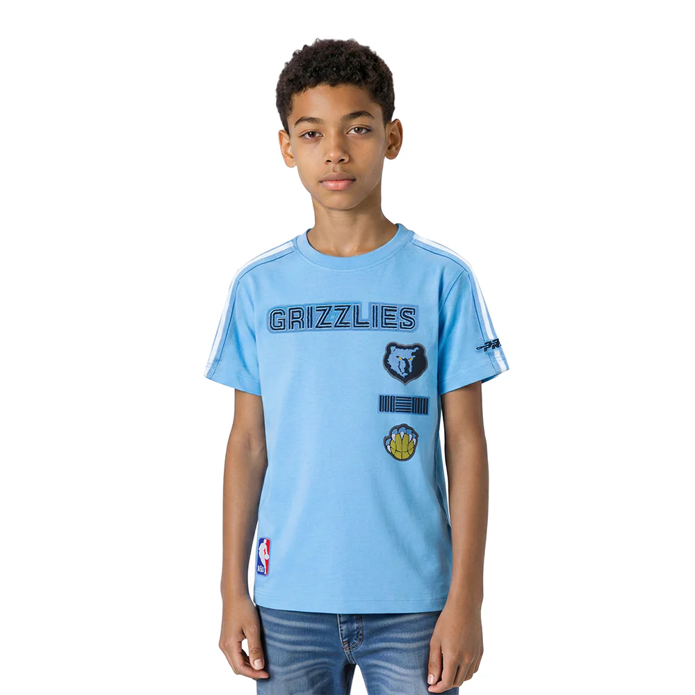 NBA MEMPHIS GRIZZLIES RETRO CLASSIC LITTLE BOYS SHORT SLEEVE TAPING TEE (UNIVERSITY BLUE)