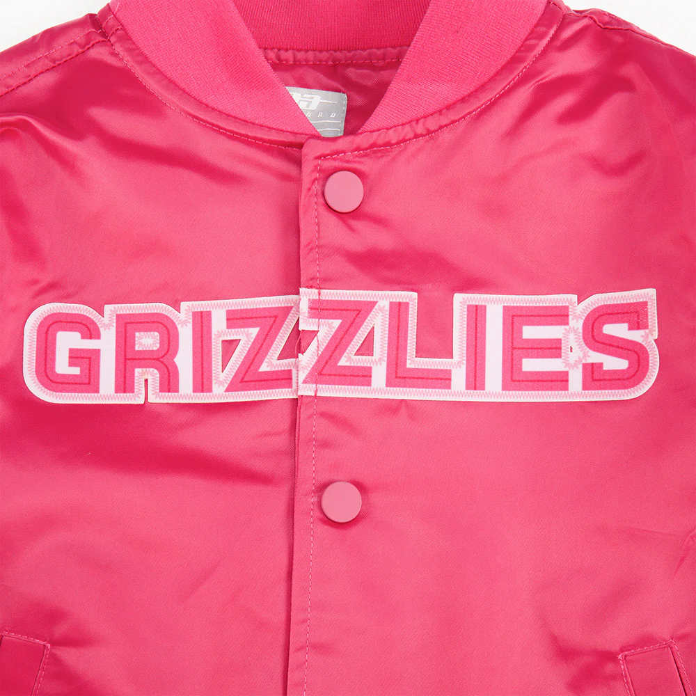 NBA MEMPHIS GRIZZLIES TRIPLE PINK LITTLE GIRLS SATIN JACKET (BEETROOT PURPLE) - Image 7
