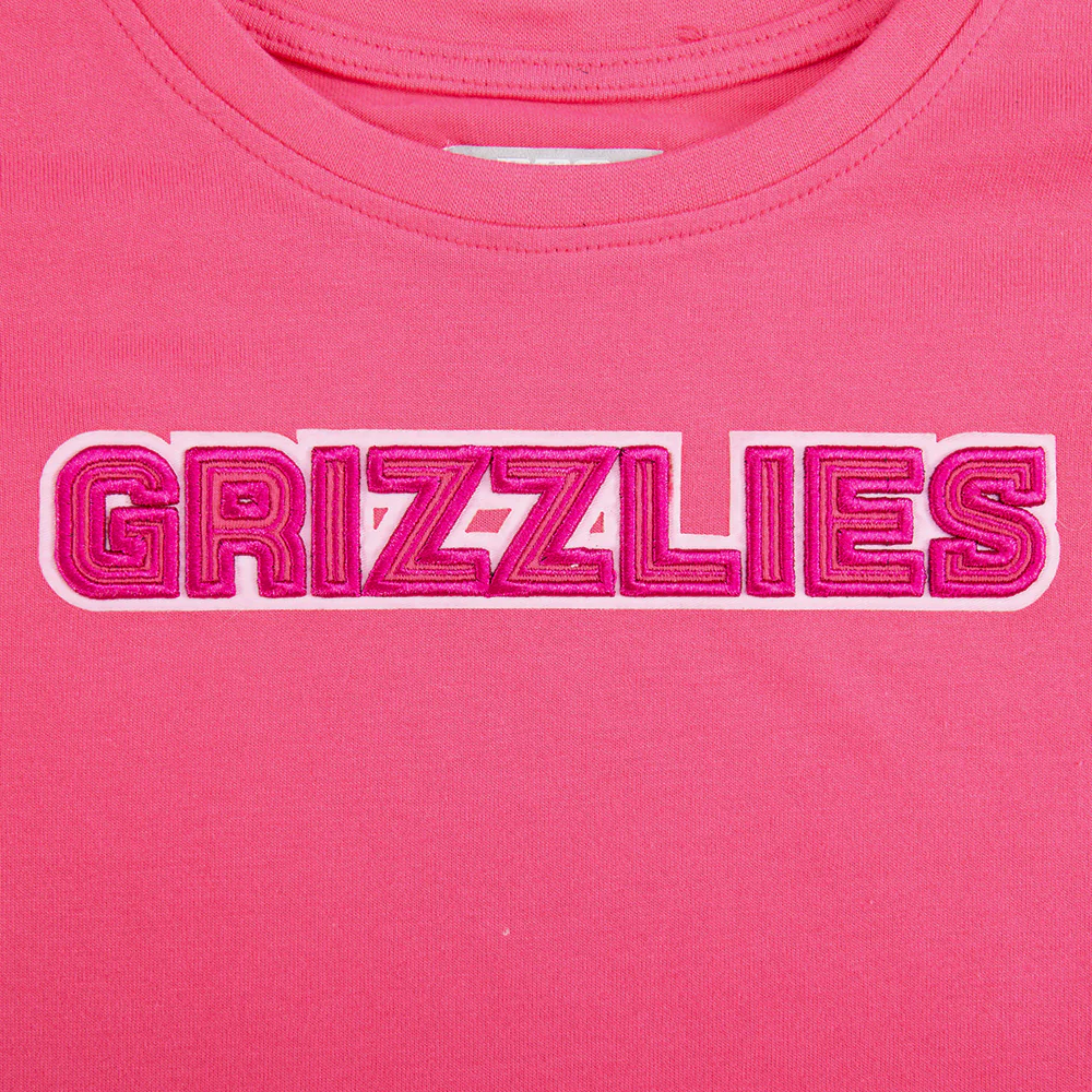 NBA MEMPHIS GRIZZLIES TRIPLE PINK LITTLE GIRLS SHORT SLEEVE BOXY TEE (BEETROOT PURPLE) - Image 5