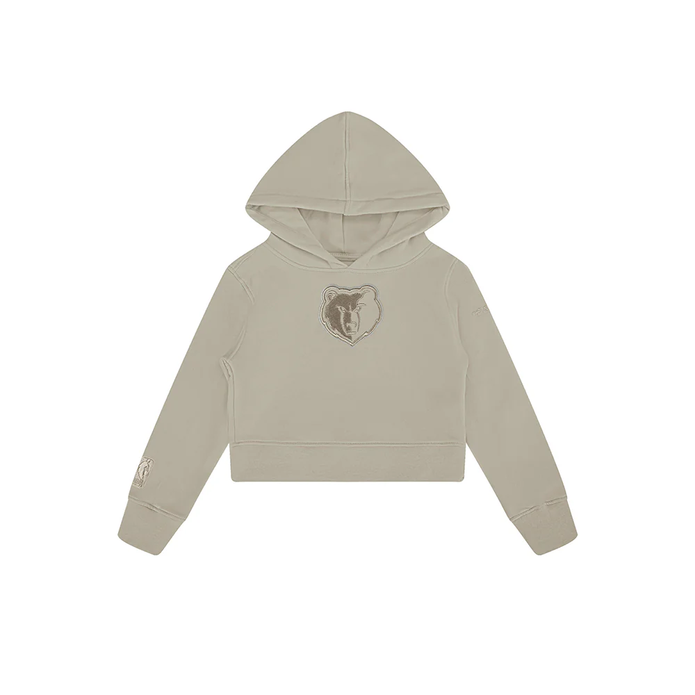 NBA MEMPHIS GRIZZLIES NEUTRAL LITTLE GIRLS FLC PO HOODIE (TAUPE) - Image 3